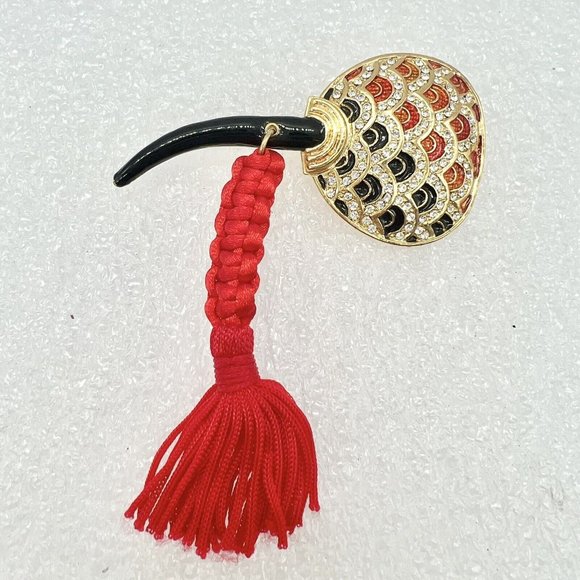 Unbranded | Jewelry | Vtg Fan Chinese Japanese Enamel Gold Gt